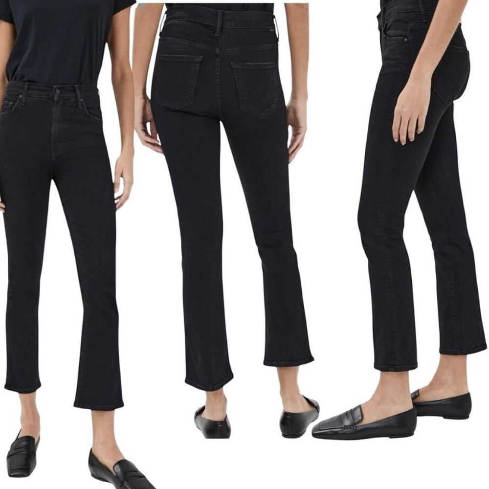 MOTHER Ankle Cropped Black Jeans